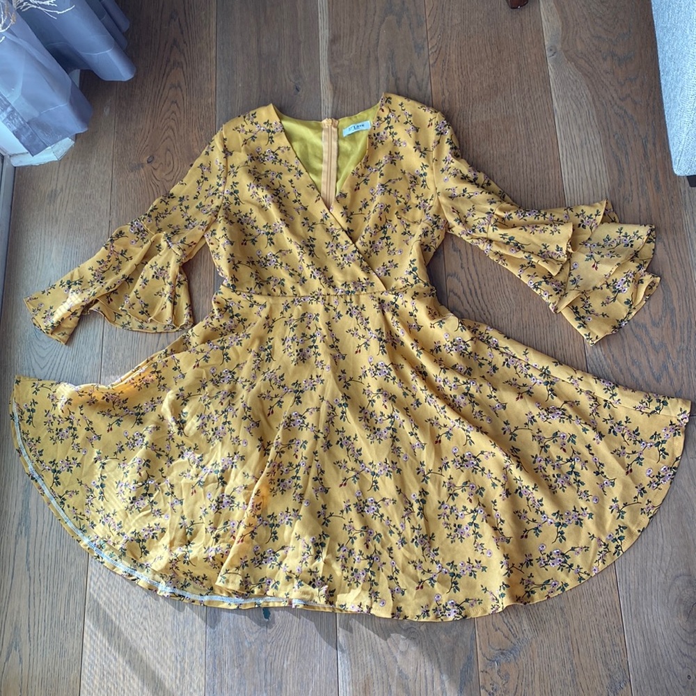 Yellow boho style skirt